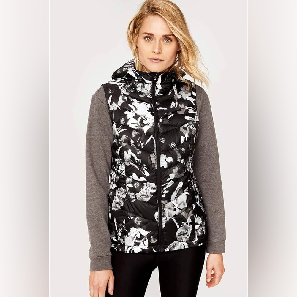 Lole Black Winter Bloom Hooded Down Vest | XS - Picture 12 of 14